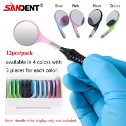 Dental Single/Double Sided Anti-fog Mouth Mirror Oral Mirrors With Handle 18/24mm Autoclavable Replace12PCS Ultra-clear Mirrors