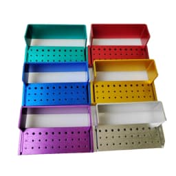 JUMTOP Dental Burs 30 Holes Aluminium Block Sterilization Holder High/Low Speed Handpiece Needles Holder