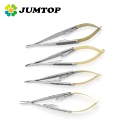 JUMTOP Dental Orthodontic Castroviejo Needle Holders with Lock Micro Surgery Instruments Dentist Pliers Dentistry Tool