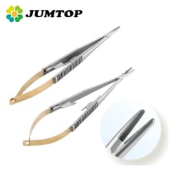 JUMTOP Dental Orthodontic Castroviejo Needle Holders with Lock Micro Surgery Instruments Dentist Pliers Dentistry Tool