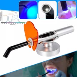 Dental Wireless Cordless LED Cure Curing Light Lamp Metal Head 1S LED Cure 2000mw 5W Tool Resin Cure/Fiber Guide Rod