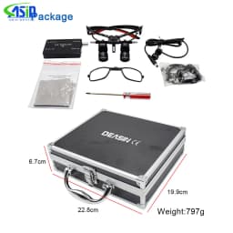 Dental binocular magnifying glass 5X Adjustable magnifying glass 5w LED Medicine binocular magnifying lens light Dental Tool