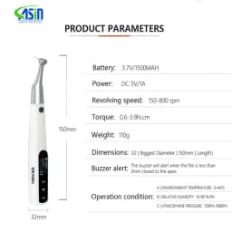 DEASIN 2 in 1 Dental Endo Motor with Apex Locator Wireless Endodontic Treatment Colorful OLED Screen with 16:1 Contra Angle