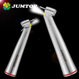 JUMTOP Dental Handpiece 45° LED 1:4.2 Increasing Red Ring Contra Angle Inner/External Water Spray for Electric Micromotor