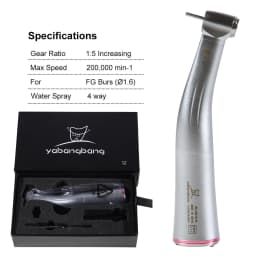 Dental Increasing 1:5 ratio Handpiece LED Fiber Optic Push Button Contra Angle 4 Spray Autochuck For NSK KAVO Electric Motor