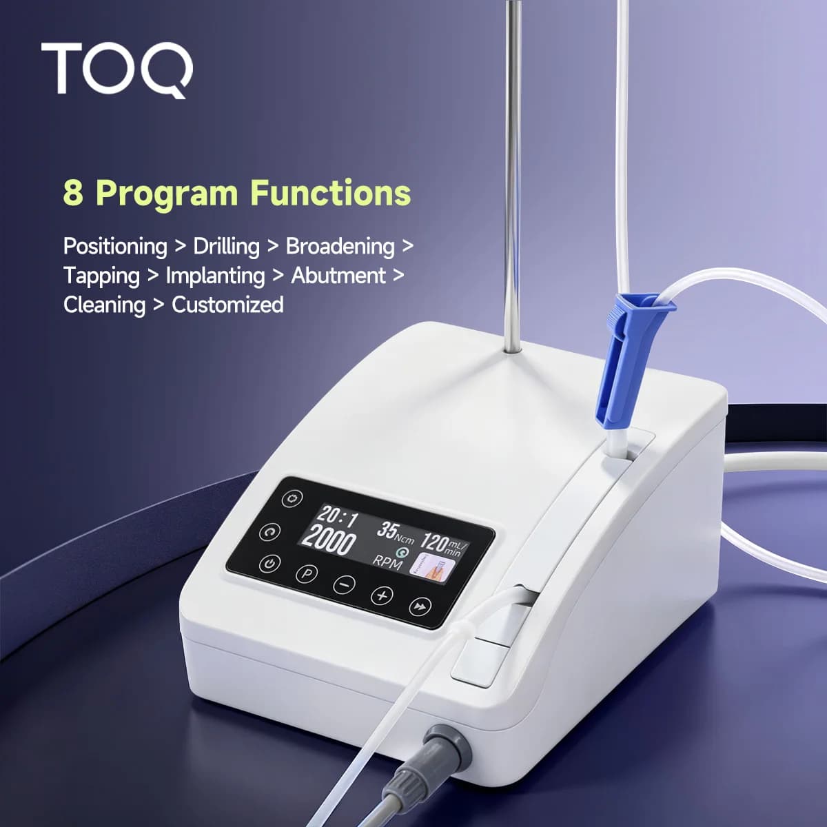 TOQ Dental Brushless Mini LED Portable Professional Implant Motor For 20:1/4:1/1:4:2 Angle Handpiece Bone Surgery Electric