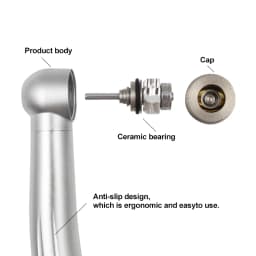 Dental Air Turbine High Speed Handpiece 360,000rpm Autoclavable Ceramic Bearings Single Spray Dental Lab Equipment for Dentist