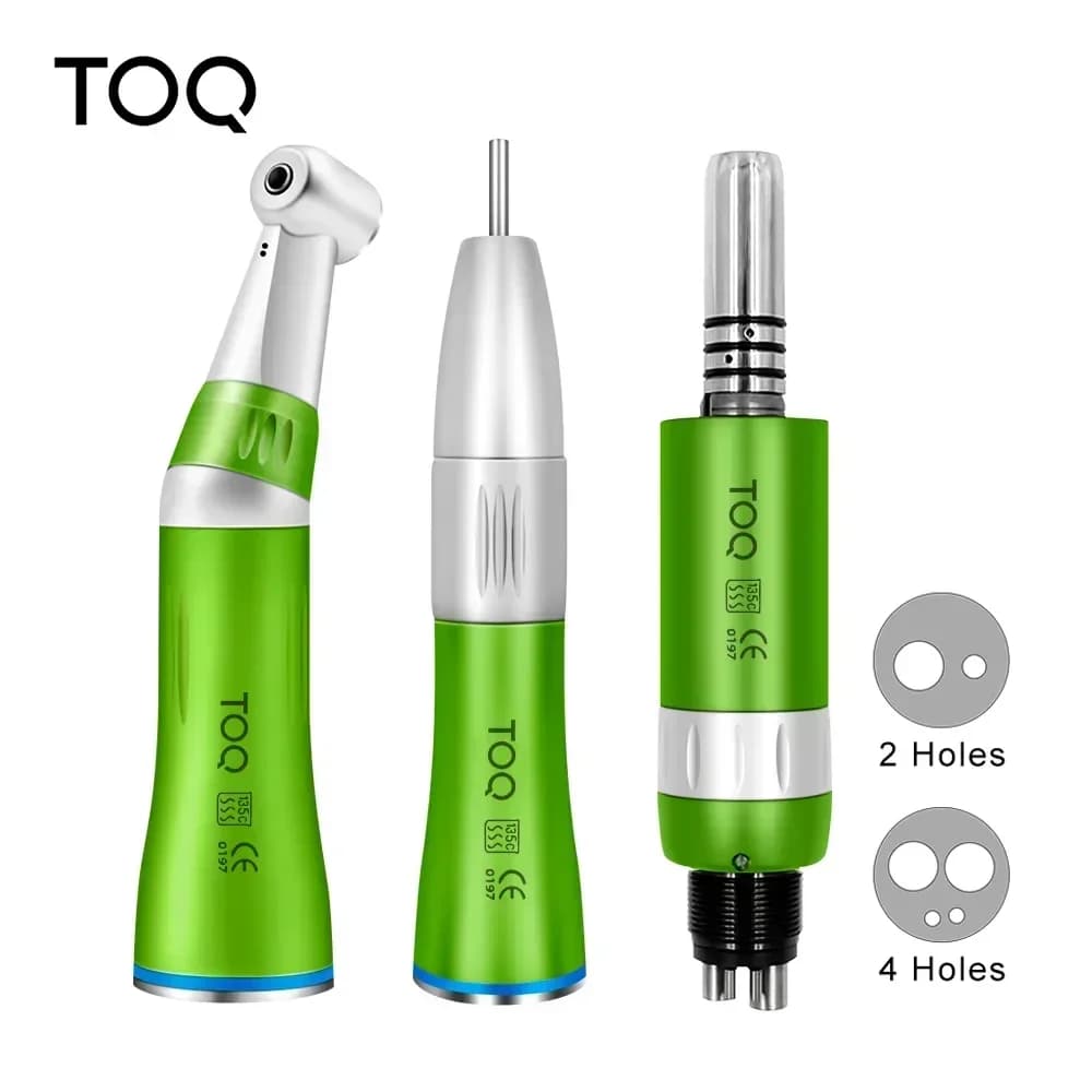 Low Speed Handpiece Kit Air Turbine Straight Contra Angle Air Motor Inner Water Spray 2/4Holes Turbine Handpiece Colorful