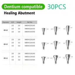 Dental Healing Abutment Healing Cover Screw/Cap High Precision Titanium Compatible with Dentium Implant System