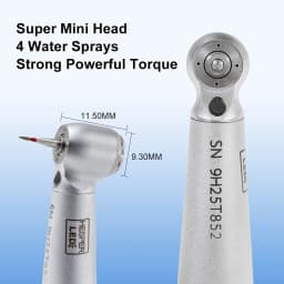 DEASIN Dental Children High Speed Handpiece Mini Head 9000L Fiber Optic LED 4 Spray Short Shank Burs for Kids