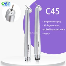 45° Dental High Speed Handpiece E-generator Small Head Push Button 2/4 Holes Single Spray