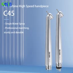 45° Dental High Speed Handpiece E-generator Small Head Push Button 2/4 Holes Single Spray