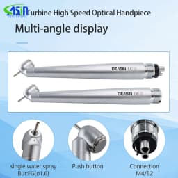 45° Dental High Speed Handpiece E-generator Small Head Push Button 2/4 Holes Single Spray