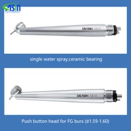 45° Dental High Speed Handpiece E-generator Small Head Push Button 2/4 Holes Single Spray