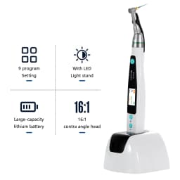 SANDENT Dental Endodontic Cordless LED Endo Motor 16:1 Contra Angle Handpiece for Root Canal Therapy