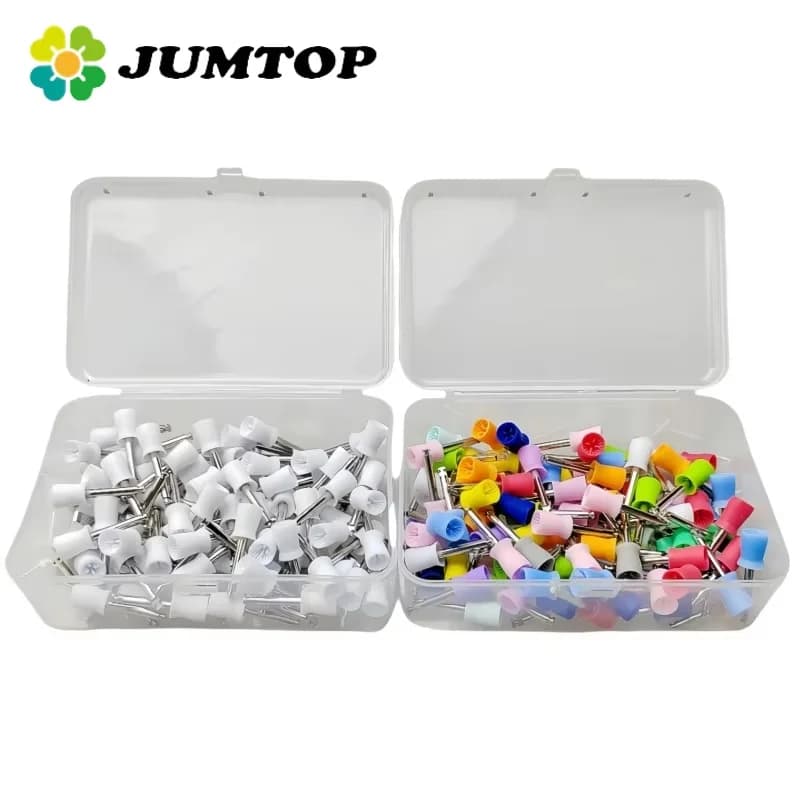 JUMTOP Dental Polishing Cup Latch Type Rubber Tooth Polishing Brush Prophy Cup for Low Speed Contra Angle Handpiece