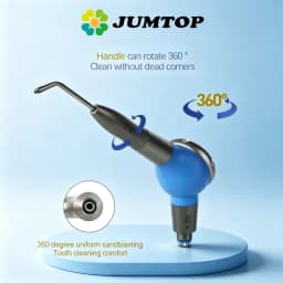 JUMTOP Dental Air Polisher Full Titanium Body Teeth Cleaning Handpiece Teeth Stain Removal Polishing Tool