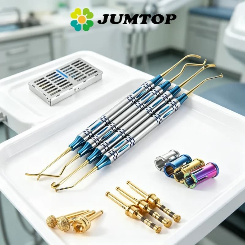 JUMTOP Dental Maxillary Sinus External Lifting Tool Set, Diamond Grinding Head Implant Drill Bit