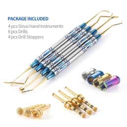 JUMTOP Dental Maxillary Sinus External Lifting Tool Set, Diamond Grinding Head Implant Drill Bit
