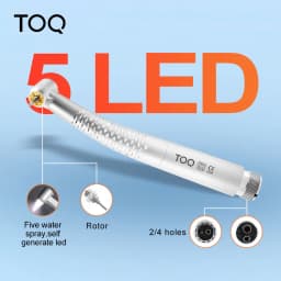 New 5 LED Light High Speed Handpiece Shadowless E-Generator Air Turbine for Dentist 2/4 Holes 5 Water Spray Dental Equipment