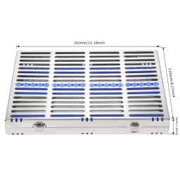 135°C Autoclavable Dental Sterilization Cassette for 5/10/20 Grid Instruments - Stainless Steel Dentistry Tools
