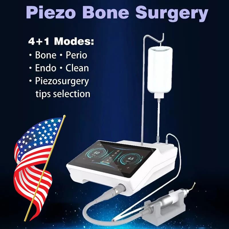 Surgery Pro Dental Piezosurgery Unit Ultrasonic Piezo Bone Cutter Surgery Electric Motor Machine + 6Tips fit EMS Woodpecker