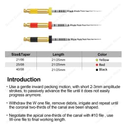 Glin Dental Root Canal Rotary Files 3Pcs/Box Safety Tip Niti Endo Files 21/25mm Dentistry Instrument W-One Endodontics Files