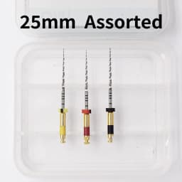Glin Dental Root Canal Rotary Files 3Pcs/Box Safety Tip Niti Endo Files 21/25mm Dentistry Instrument W-One Endodontics Files