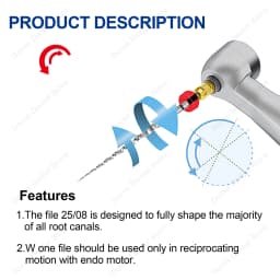 Glin Dental Root Canal Rotary Files 3Pcs/Box Safety Tip Niti Endo Files 21/25mm Dentistry Instrument W-One Endodontics Files