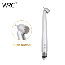 Dental 45 Degree LED High Speed Handpiece E-generator Integrated Small Head Push Button Handpiece Single Water Spray 2/4Holes