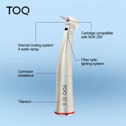 Dental 1:5 Red Ring Contra Angle Internal Water Spray Low Speed Handpiece Increasing With Optic Fiber For E-type Motor