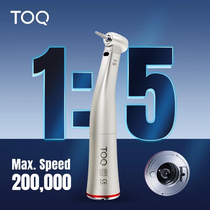 Dental 1:5 Red Ring Contra Angle Internal Water Spray Low Speed Handpiece Increasing With Optic Fiber For E-type Motor