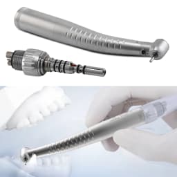 Dental LED Fiber Optic High Speed turbine Push Button Handpiece & 6 Hole Quick Coupler 360° Swivel Fit KaVo Style