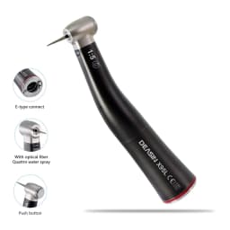 Dental X95L Black Low Speed Handpiece Increasing Red Ring Contra Angle Internal Water Spray With Optic Fiber For E-type Motor