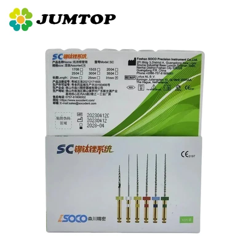 SOCO 6Pcs/Box Dental Nickel Titanium Heat Activation Root Canal File Endodontic Rotary Files Dentistry Materials
