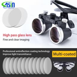 Dentistry Binocular Magnifier 2.5X 3.5X Ultra-lightweight Optical Loupes 320-420mm Magnifying Glass With Wireless 5W Headlamp
