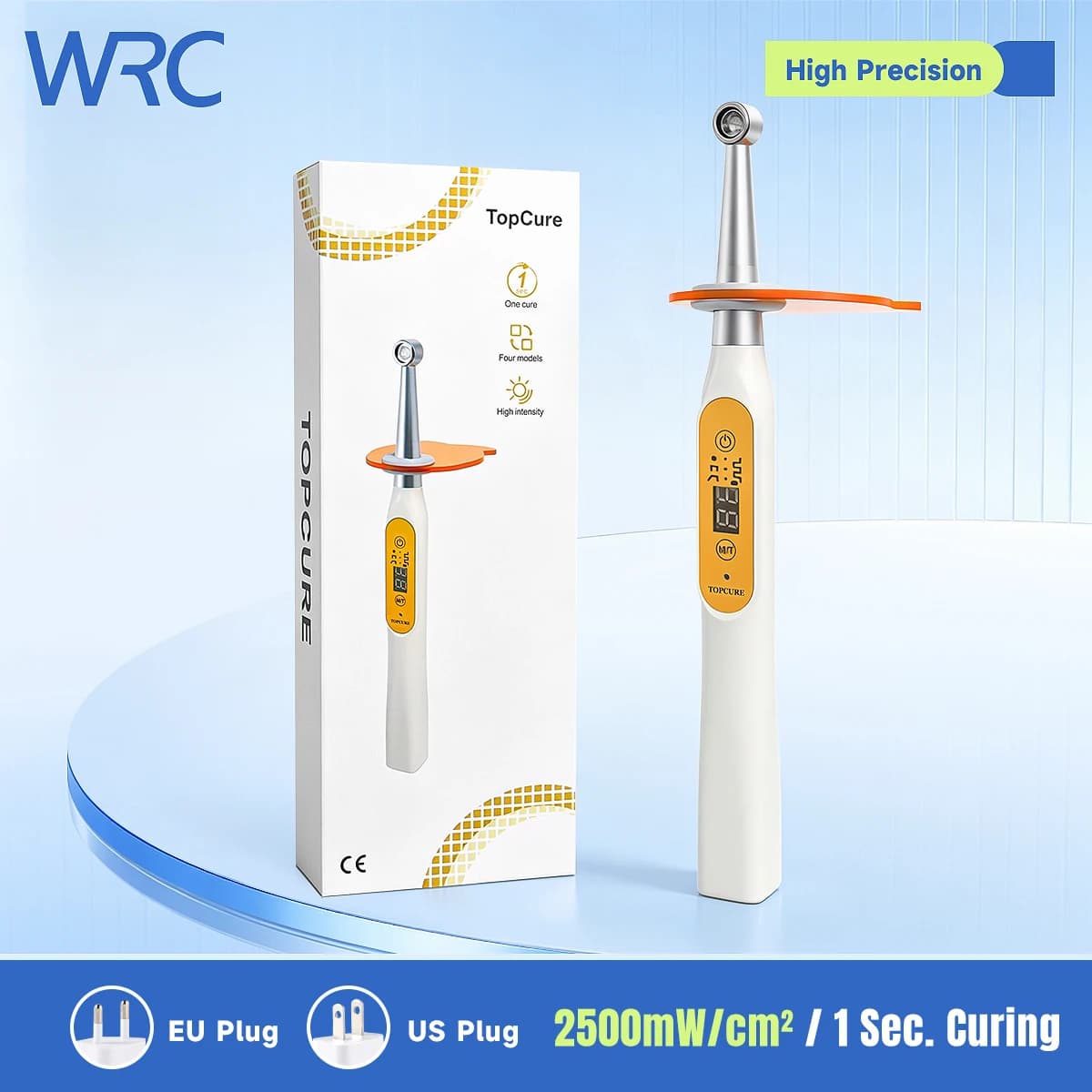 TOPCURE Dental LED Curing Light 2500mW 1 Second Fast Curing Lamp 360 Swivel Head Orthodontic Resin Composite Dentist Clinic Tool