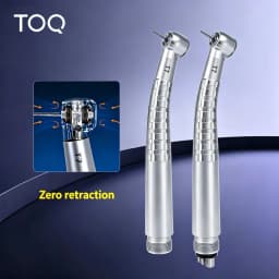 TOQ T7 Series Dental High‑Speed Handpiece Zero Retraction Optical Fiber LED Air Turbine,Titanium Handle 2/4 Hole Push Button