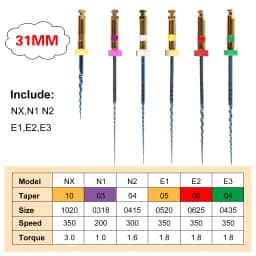 6pcs/1Pack Dental Endo Files Endodontic NiTi Rotary Root Canal Reciprocating File 21/25/31mm Machine Use for Shaping & Cleaning