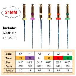6pcs/1Pack Dental Endo Files Endodontic NiTi Rotary Root Canal Reciprocating File 21/25/31mm Machine Use for Shaping & Cleaning