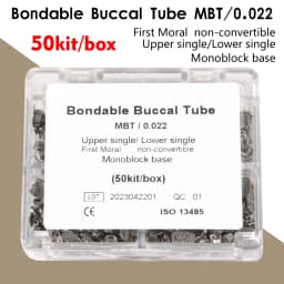 50Sets/Box Dental Ortho Metal Bondable Monoblock Orthodontic Buccal Tubes 022 For 1st Molar MBT/Roth Tube