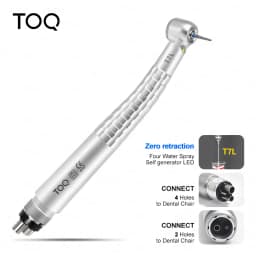 TOQ Dental LED High‑Speed Handpiece Zero Retraction Push Button Air Turbine 4 Water Spray High Rotation Clinic Instrument Tool