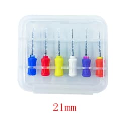 6Pcs Super Rotary Files 21/25mm Bendable NiTi Hand Use Root Canal Files for Shaping Finishing