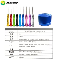 JUMTOP 9Pcs/Kit Dental Implant Screwdriver with Handle Micro Screw Driver for Implants System Drilling Tool