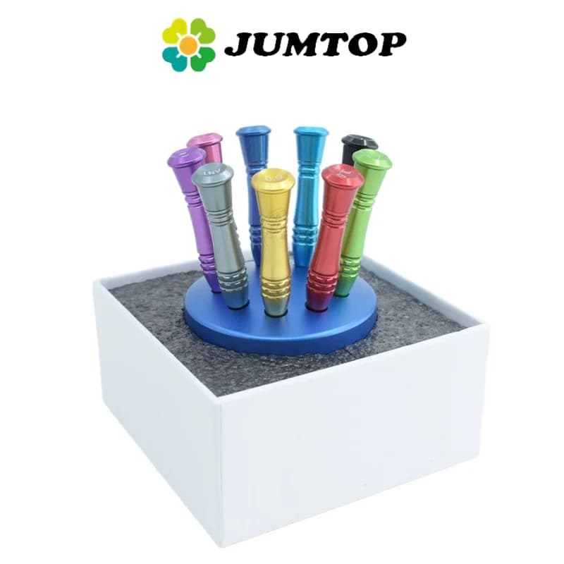 JUMTOP 9Pcs/Kit Dental Implant Screwdriver with Handle Micro Screw Driver for Implants System Drilling Tool
