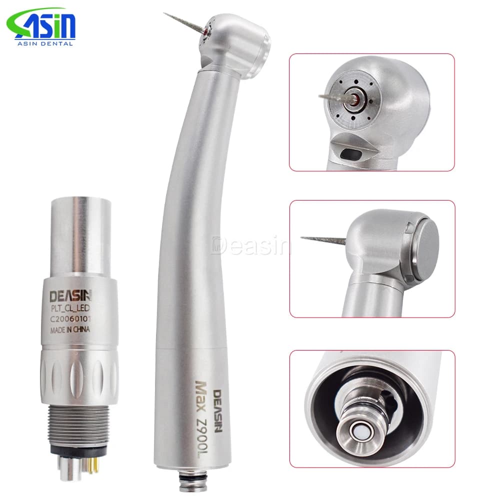 DEASIN Dental stainless steel handpiece Z9000L high speed standard head handpiece air turbine optical fiber tooth equipment