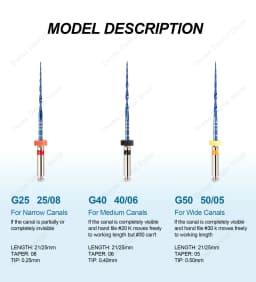 Glin Dental Instruments Bule System Simple Reciprocating Rotary Files Endodontic Materials Root Canal Files 25mm G25 G40 G50