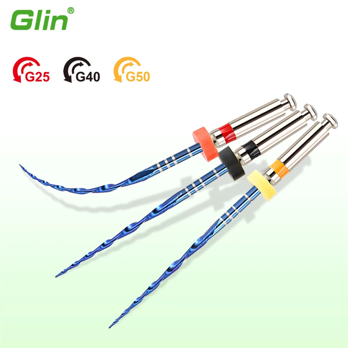 Glin Dental Instruments Bule System Simple Reciprocating Rotary Files Endodontic Materials Root Canal Files 25mm G25 G40 G50