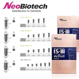 NeoBiotech IS‑III Active CMI Dental Implant, SLA Surface Internal Hex Titanium Fixture D3.0-5.0, D4.0×L10 Bone Level Restoration