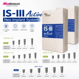 NeoBiotech IS‑III Active CMI Dental Implant, SLA Surface Internal Hex Titanium Fixture D3.0-5.0, D4.0×L10 Bone Level Restoration